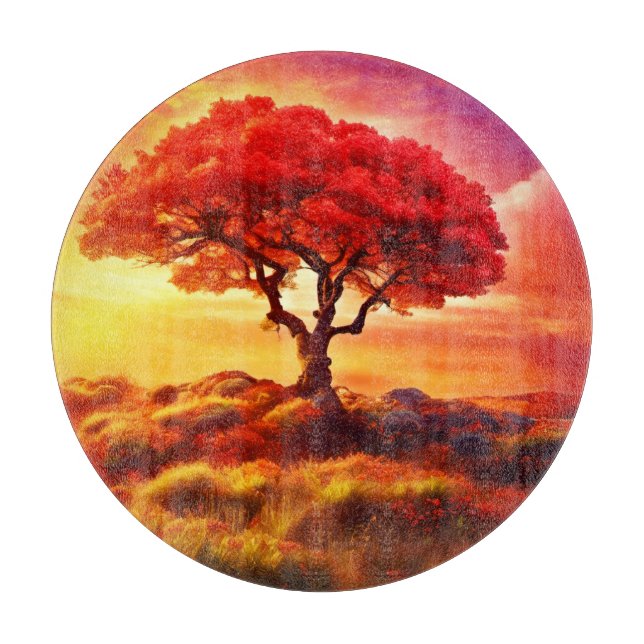 Glowing Tree of Life Art Cutting Board (Front)