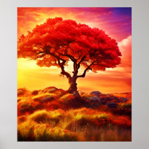 Glowing Tree of Life Art Poster