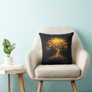  Glowing Tree of Life – Mystical and Enchanting  Cushion