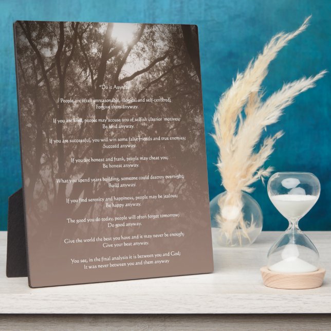 Glowing Trees "Do It Anyway" Plaque (Side)