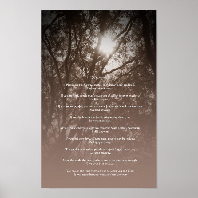 Glowing Trees "Do It Anyway" Poster (Front)