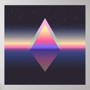 Glowing triangle. Ethereum concept. futuristic abs Poster