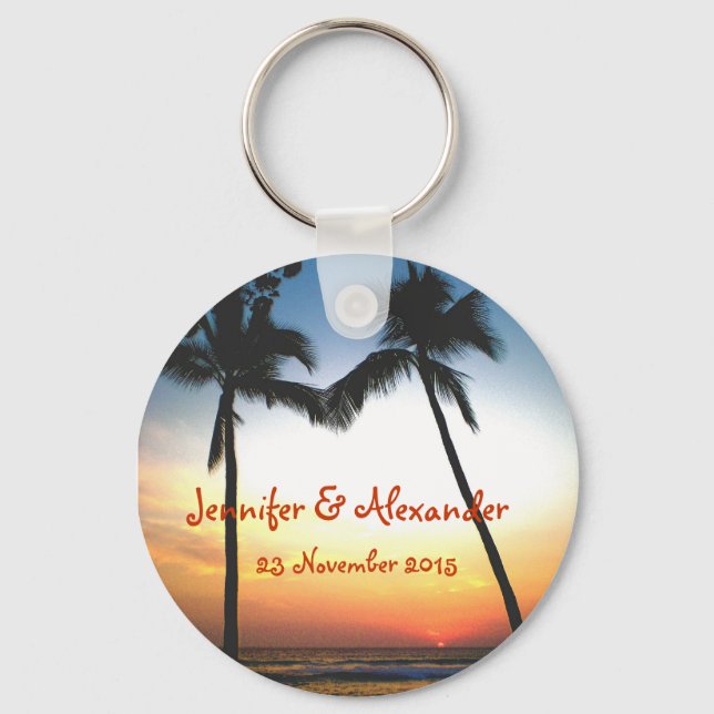 Glowing Tropical Sunset special  event Key Ring (Front)