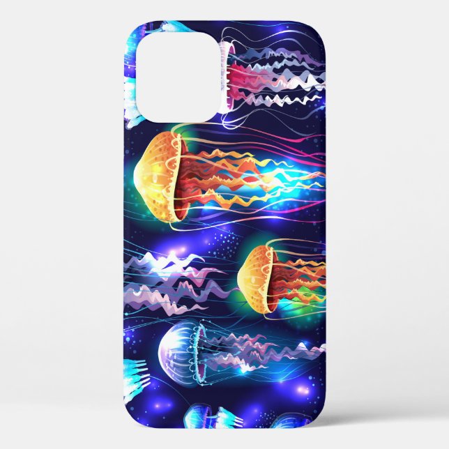 Glowing Underwater Jellyfish Horizontal Banner Case-Mate iPhone Case (Back)