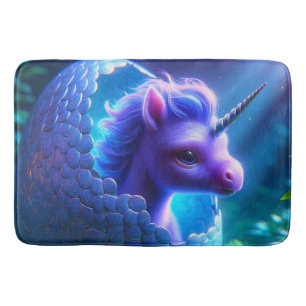 Glowing Unicorn Fantasy Portrait Bath Mat