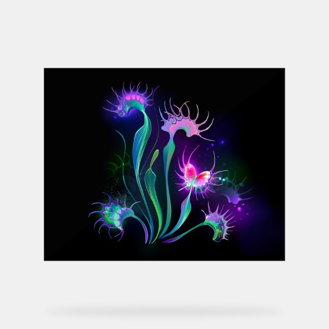 Glowing Venus Flytrap Acrylic Sign (Front)