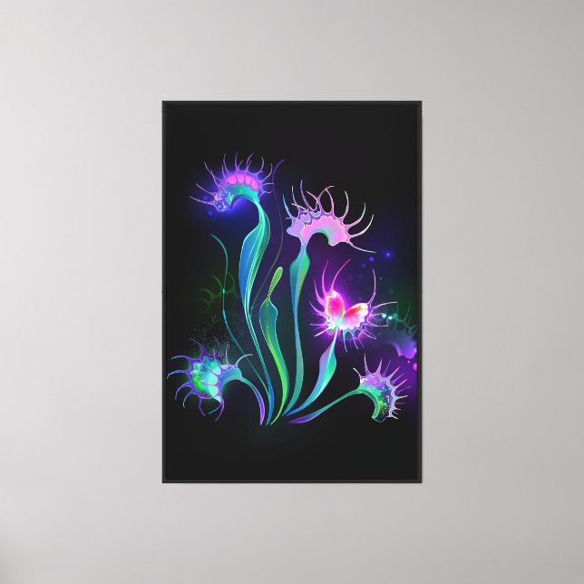 Glowing Venus Flytrap Canvas Print (Front)