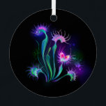Glowing Venus Flytrap Metal Tree Decoration<br><div class="desc">Artistically drawn,  green,  realistic carnivorous plant venus flytrap on white background. Botanical illustration.</div>