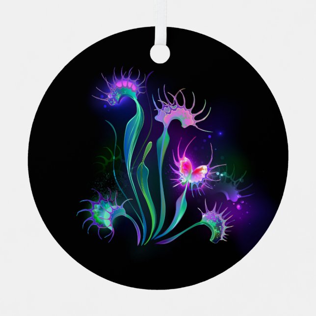 Glowing Venus Flytrap Metal Tree Decoration (Front)