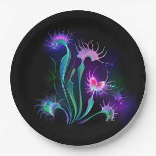 Glowing Venus Flytrap Paper Plate