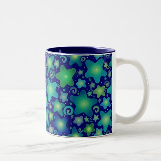 Glowing Watercolor Galaxy Two-Tone Coffee Mug (Right)