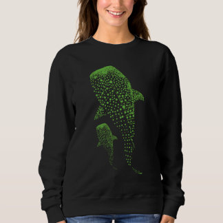 Glowing Whale Shark Particle Art Sweatshirt
