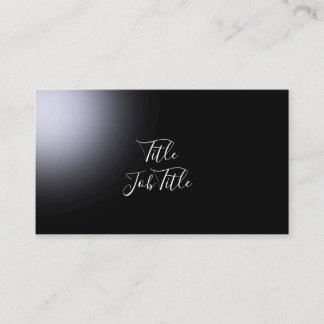 Glowing White Light on Black Business Card