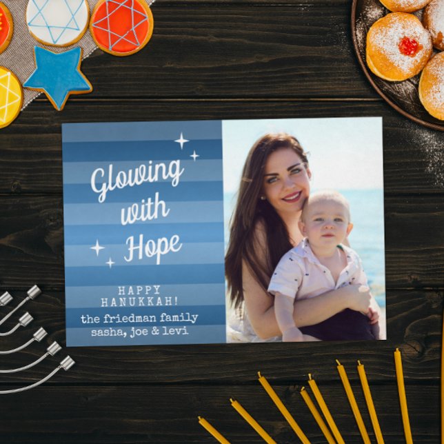 Glowing with Hope Hanukkah Photo Card (Creator Uploaded)
