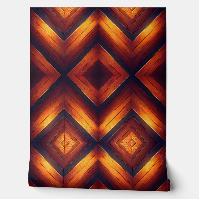 Glowing Wooden Chevron Design  Wallpaper (Unrolling)