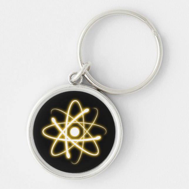 Glowing Yellow Atom | Geek Key Ring (Front)