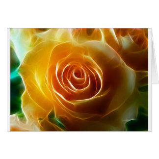 Glowing Yellow Rose Blossom Fractal Flower Art
