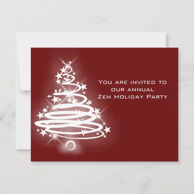 Glowing Zen Christmas Tree Invitation (Front)