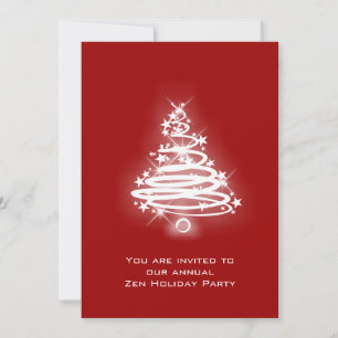 Glowing Zen Christmas Tree Invitation