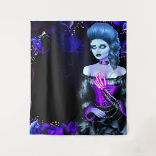 Glowing Zombie Dead Girl Halloween Party Backdrop Tapestry