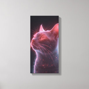 Glowy Pink Cat Face Art Print