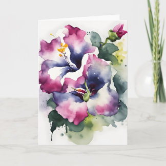 Gloxinia - Watercolor flowers Card