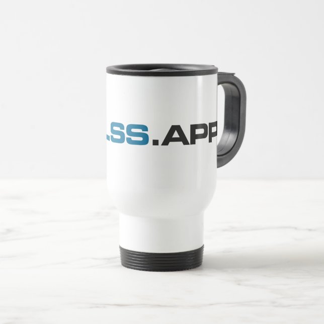 GLSS.app Travel Mug (Front Right)