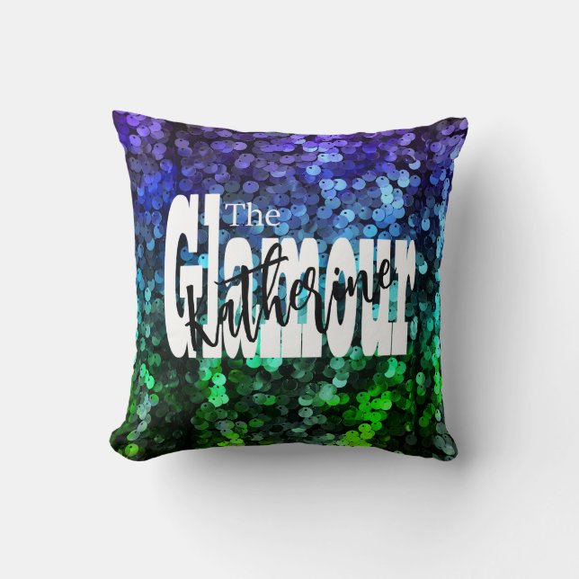 Glttering Sequin Throw Pillow (Front)