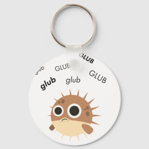Glub Blowfish Cute Emoji Key Ring