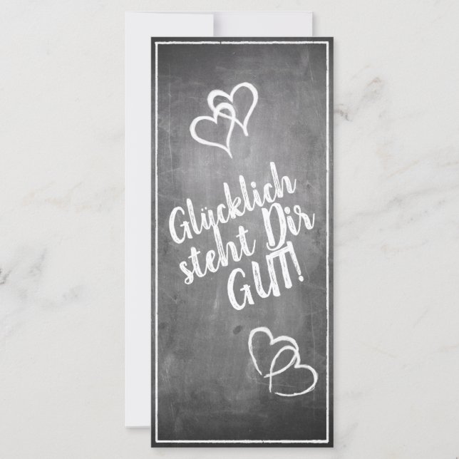 Glücklich steht Dir gut! -  im Kreidetafelstil (Front)