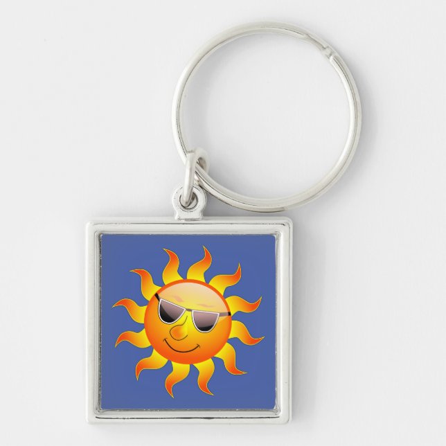 glückliche Sonne Schlüsselanhänger Key Ring (Front)