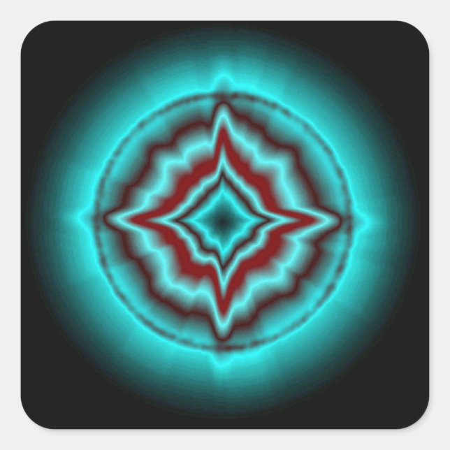 Glückssterne auf schwarz square sticker (Front)