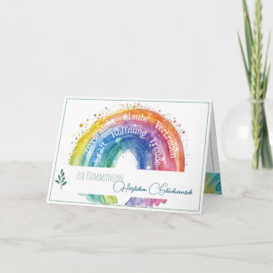 Glückwünsche zur Konfirmation/Kommunion Regenbogen Note Card