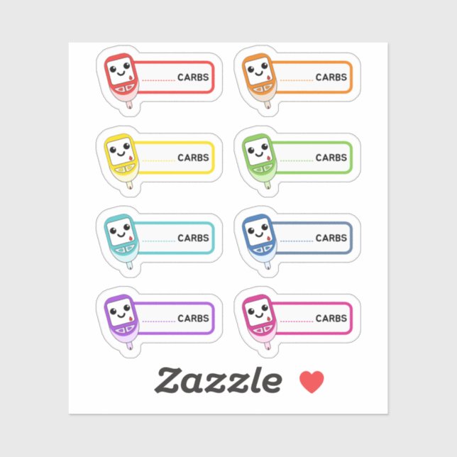 Glucometer Carb Tracker Diabetic Reminder Labels  (Sheet)