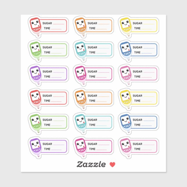 Glucometer Sugar Tracker Diabetic Tracker Labels  (Sheet)
