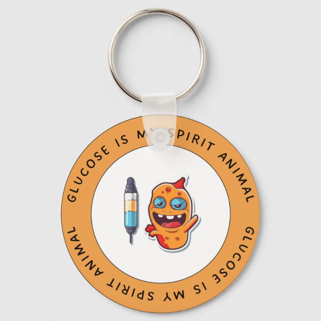 Glucose Is My Spirit Animal – Diabetes Keychain (Front)