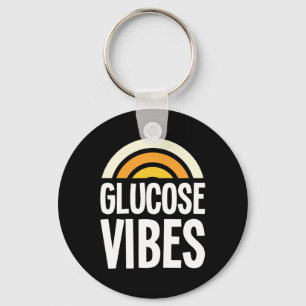 Glucose Vibes Diabetes Awareness Support Fighting Key Ring