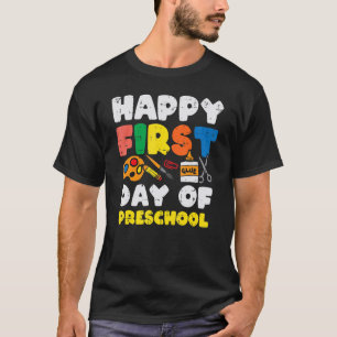 Glue Happy First Day Of Preschool School Boys Girl T-Shirt