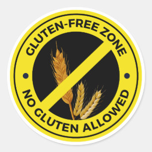 Glute,-Free Zone - No Gluten Allowed Classic Round Classic Round Sticker
