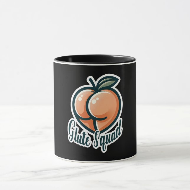 Glute Squad Peach Butt Glutes Gym Fitness Mug (Center)