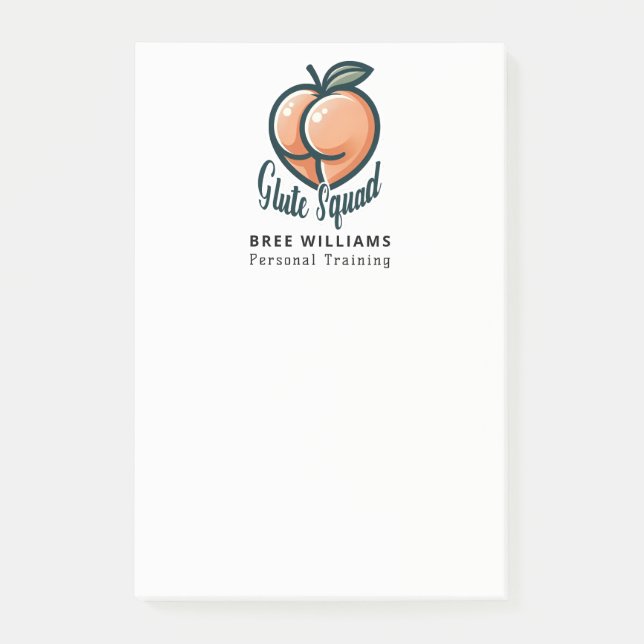 Glute Squad Peach Butt Glutes Gym Fitness Post-it Notes (Front)