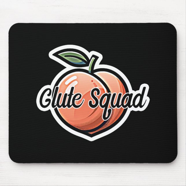 Glute Squad Peach Fitness Workout Mouse Mat (Front)