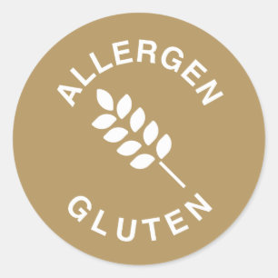 Gluten Allergy Warning Classic Round Sticker