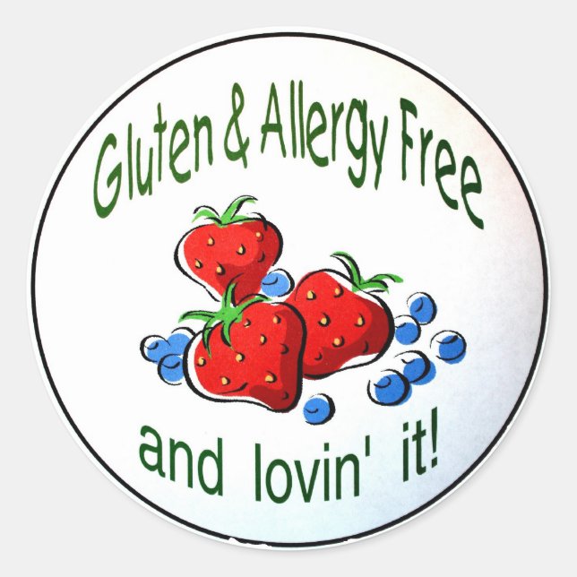 'Gluten and Allergy Free...' Stickers (Front)
