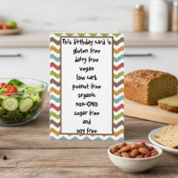 Gluten Dairy Sugar Soy Carb Free Funny Birthday