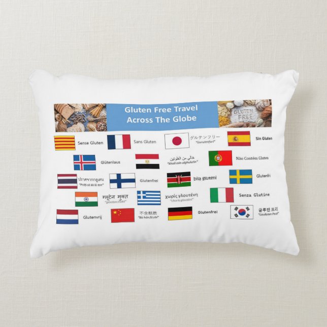 Gluten Free Across the Globe Decorative Cushion (Front)