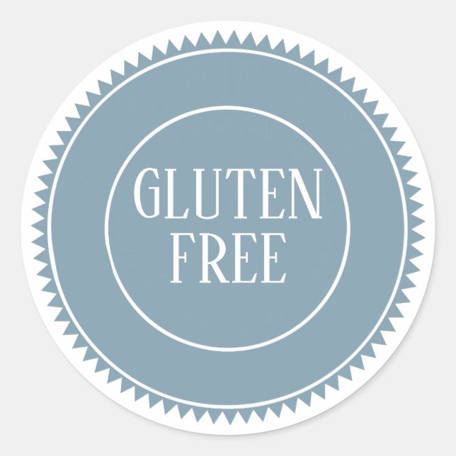 Gluten Free Allergy Safe Bakery Blue Classic Round Sticker (Front)