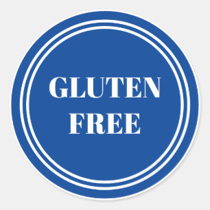 Gluten Free Allergy Safe Blue Simple  Classic Round Sticker