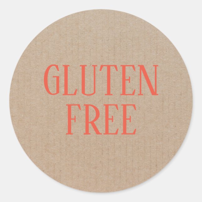 Gluten Free Allergy Safe Culinary Classic Round St Classic Round Sticker (Front)