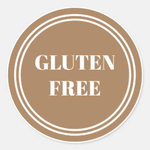 Gluten Free Allergy Safe Gold Simple Classic Round Sticker